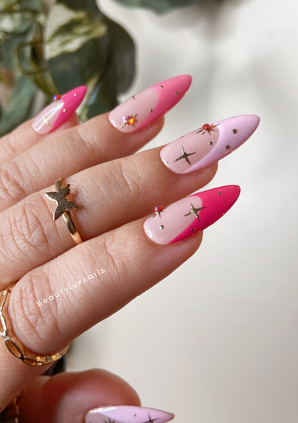 Flamingo French XL Coffin Press-On Nails